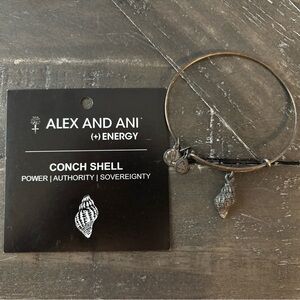 Alex and Ani Silver Conch Shell Charm Bracelet